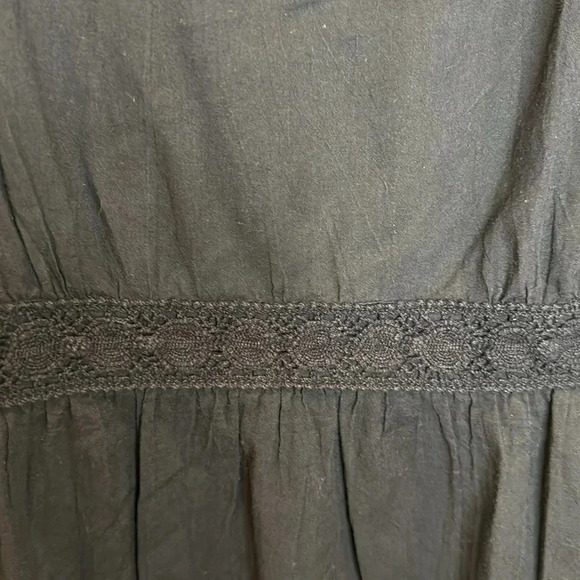 TOMMY BAHAMA SCOOP NECK DRESS WITH WASIT TIE CROCHET DETAIL ON WAIST AND SLEEVES - Picture 9 of 12